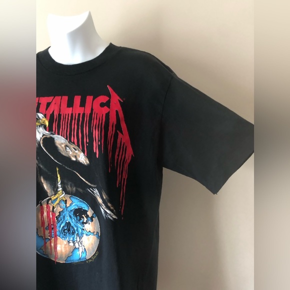 VTG CONCERT TEE - 1994 "METALLICA" SUMMER TOUR- GIANT / Size -LARGE Made in USA - Picture 3 of 11